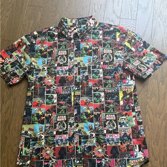 RSVLTS Star Wars shirt comic to the dark side Button Up Shirt Size Large L - Picture 7 of 16